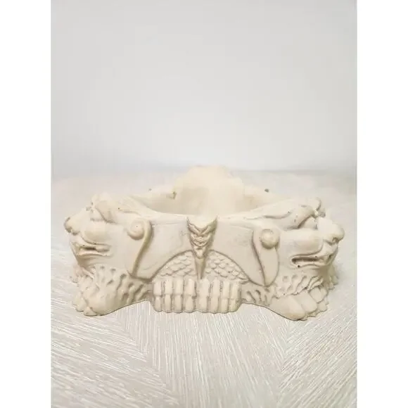 Vintage Fu Dog Ashtray , Foo Chinese Lion Dragon, Hard Resin bone Made In Italy - Picture 3 of 10